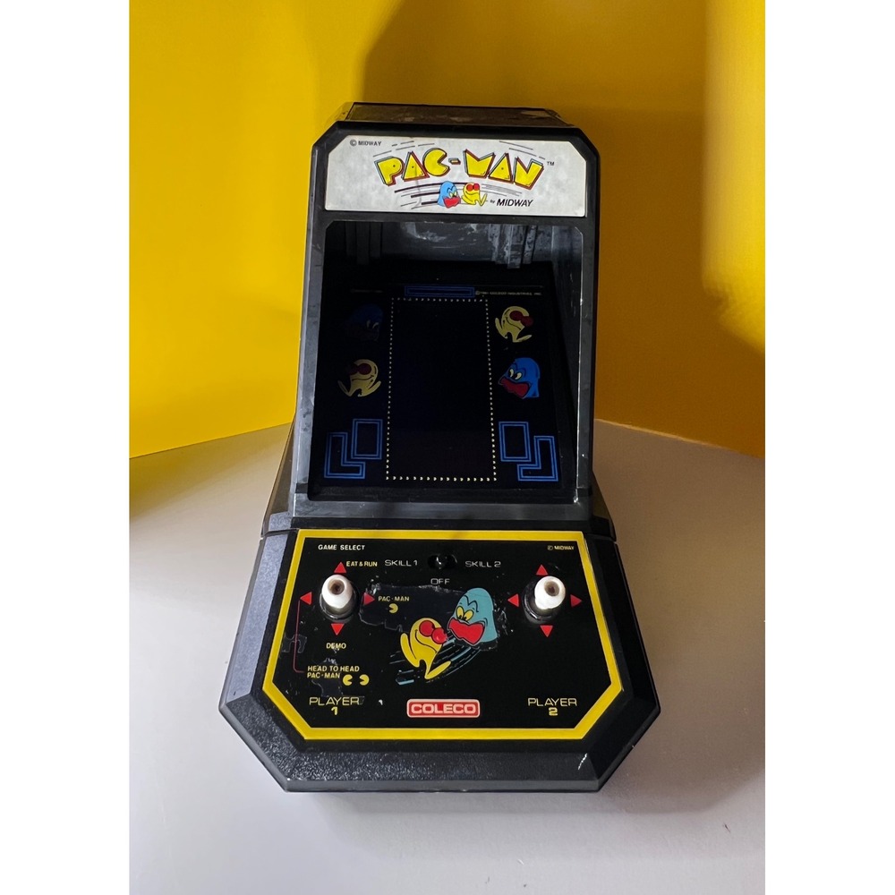 Coleco Pac-Man Tabletop Arcade Game 1981 Vintage Midway Black Yellow Good 2390